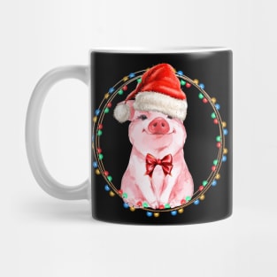 Sweet Pig with Santa Hat Pig Lover Christmas Gift Mug